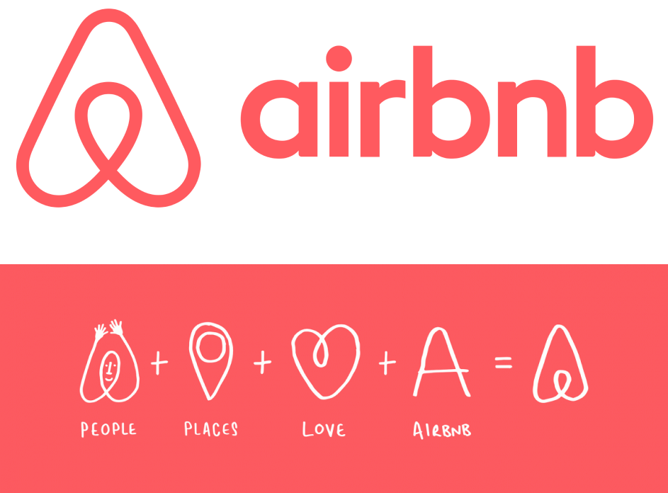 Image of Airbnb logo, showing how to create a logo using synthesis elements