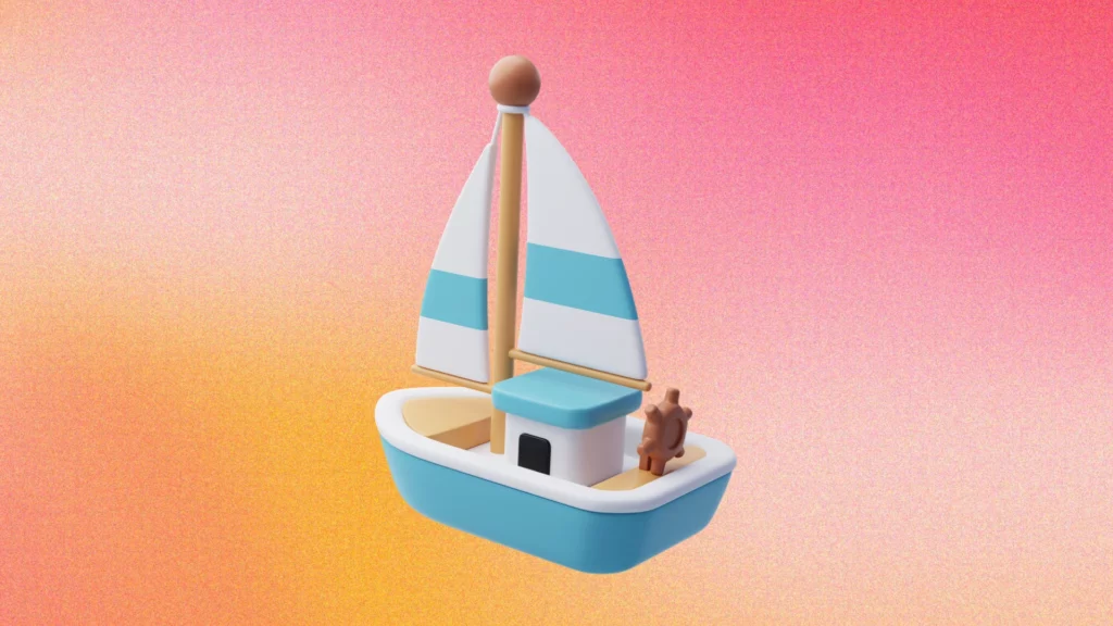 A 3d image of a boat, illustrating the challenges of small business owners