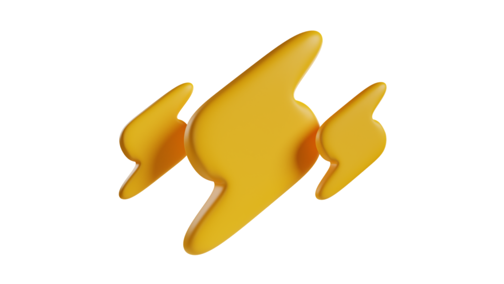 Stylized yellow lightning bolt icon representing fast website loading speed.