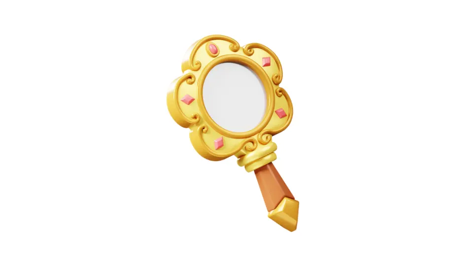 A golden mirror symbolizing AI's quest for reliability and self-assessment.