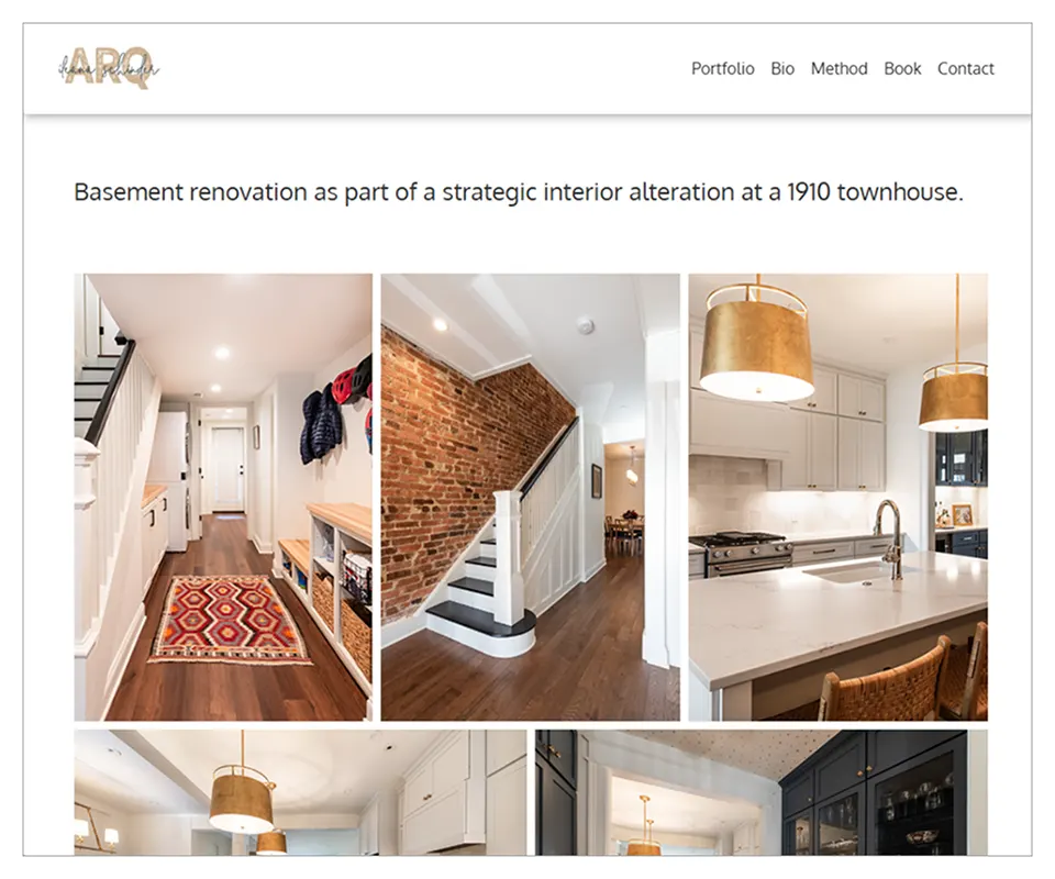 Project gallery for a 1910 townhouse basement renovation with hallway and kitchen photos